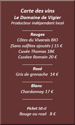 La carte des vins